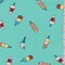 Mint Blue Ice Cream Treat Double Brushed Jersey Knit Fabric By the Yard
